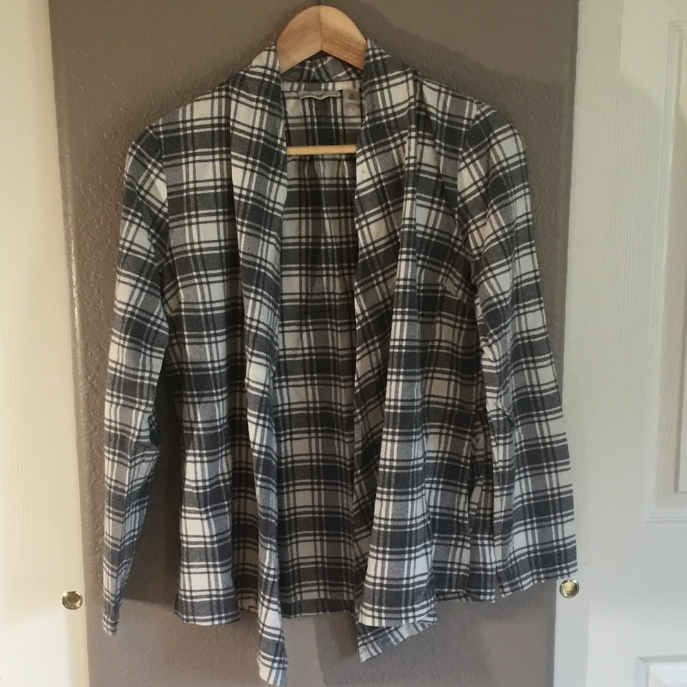 LLB Plaid Flannel Open Cardigan